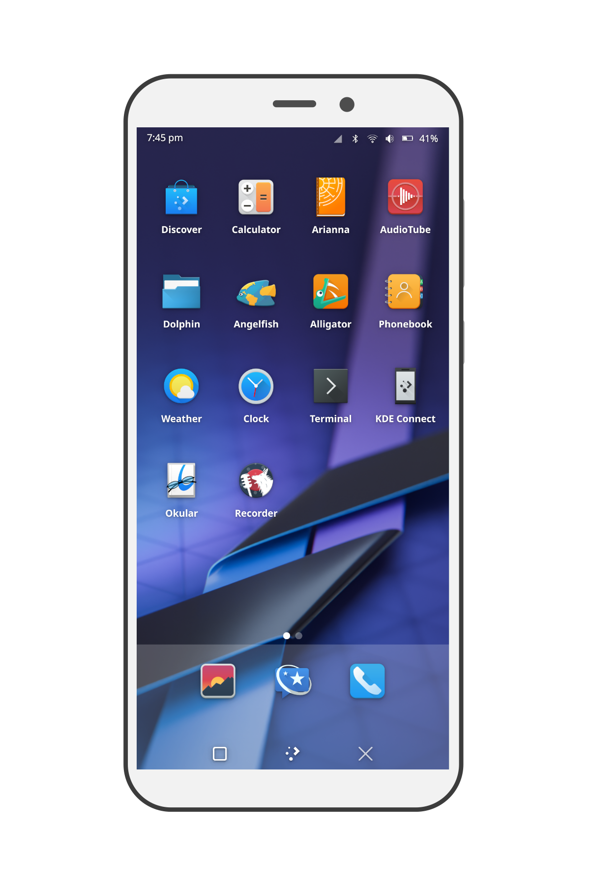Plasma Mobile running on a smartphone