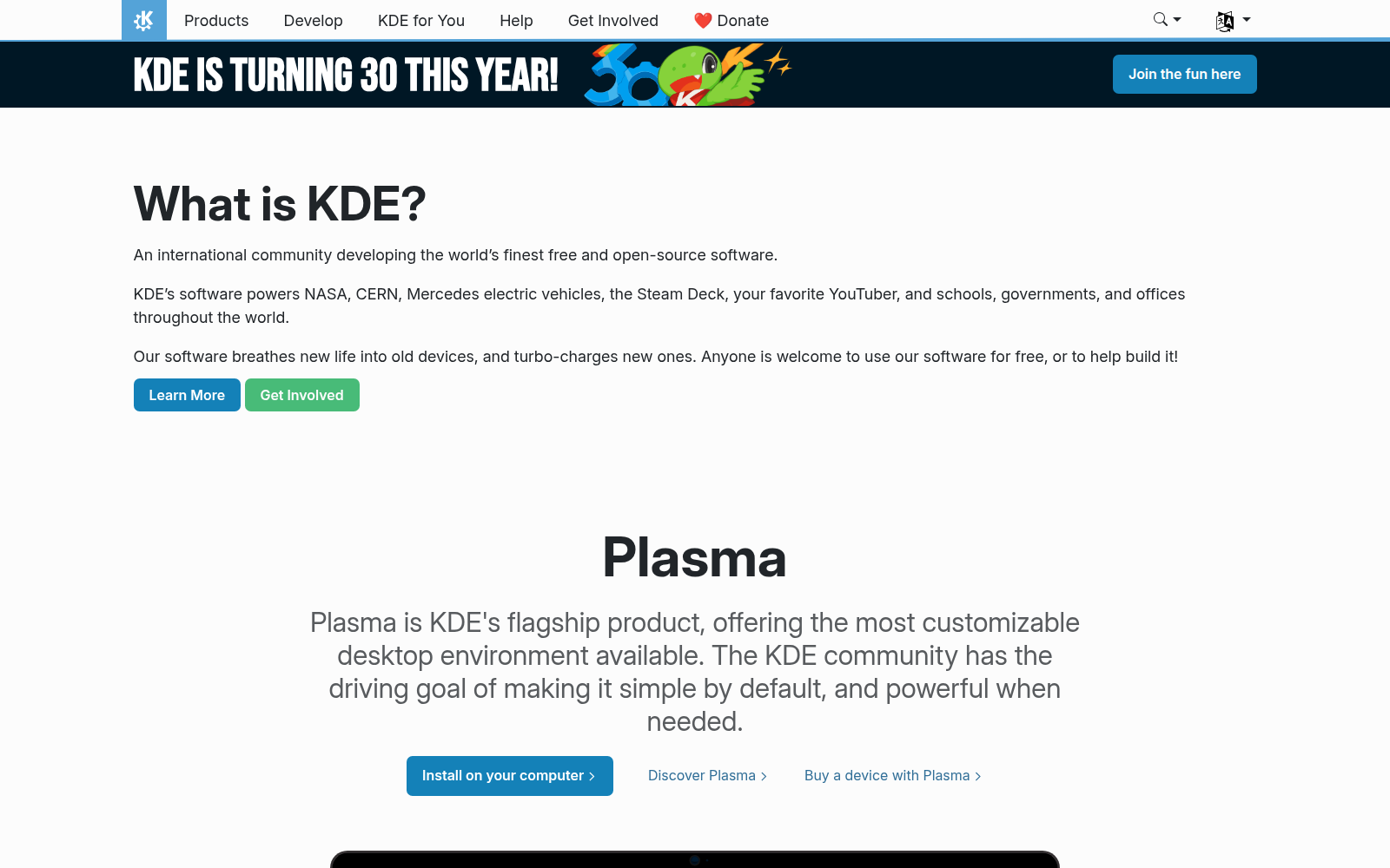 KDE's official website.