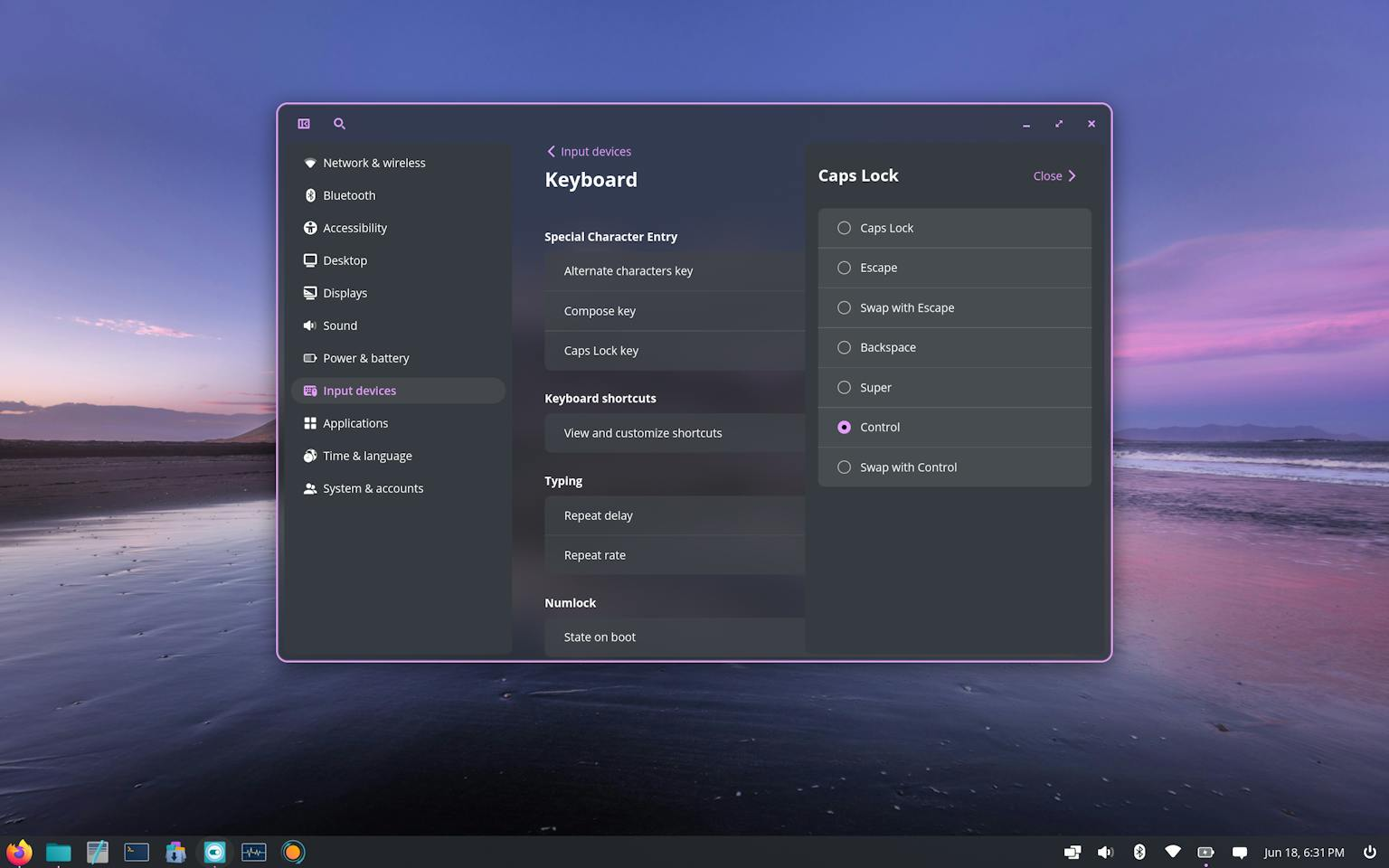 COSMIC Settings application