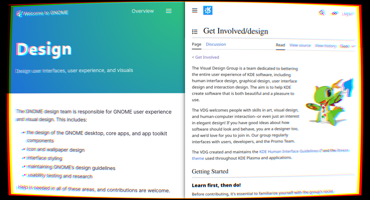 How KDE and GNOME do design